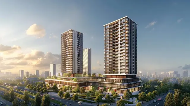 Illustration of a residential building, shown for Suncity