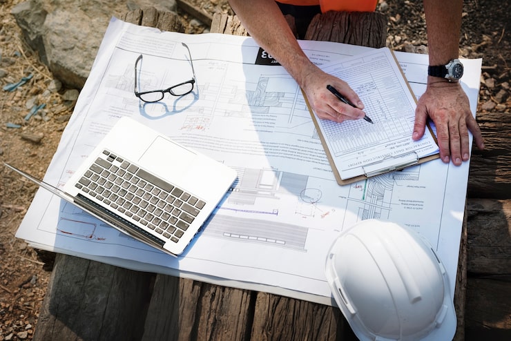 Representative construction progress at a commercial site